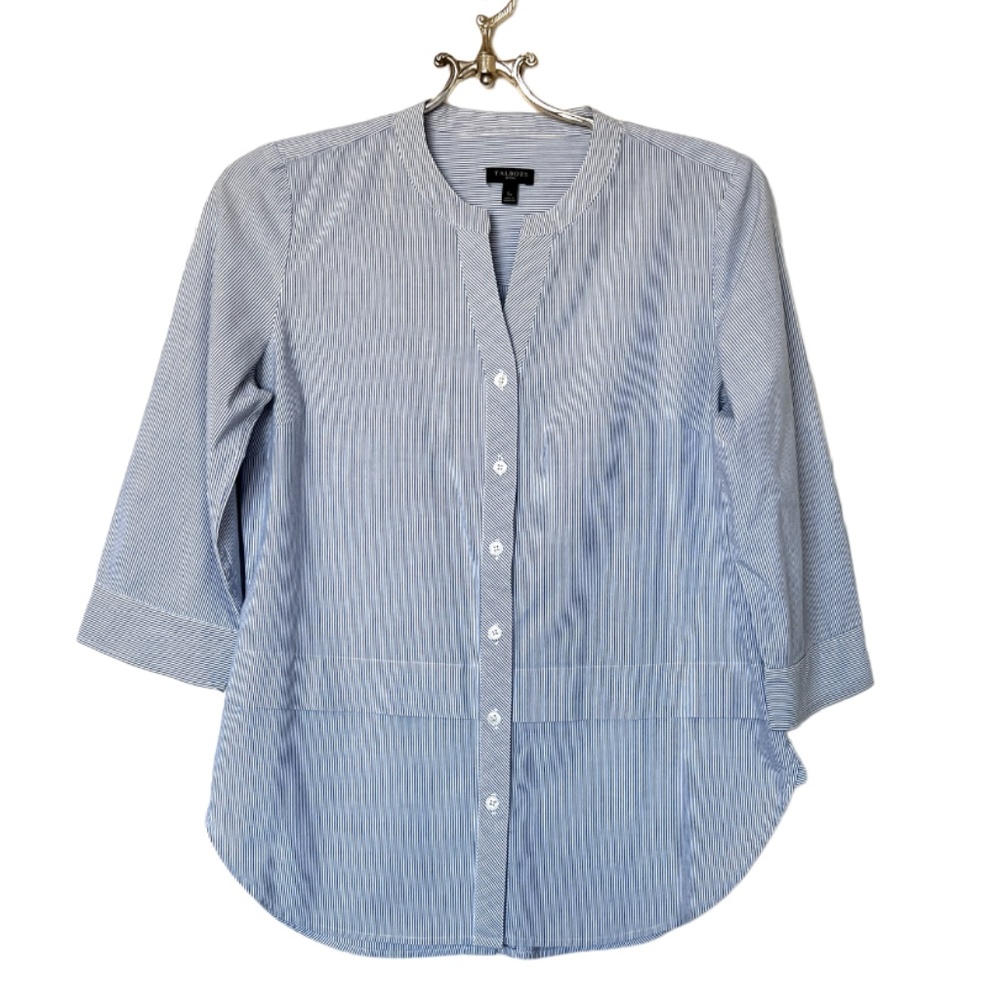 Talbots Petites Pinstripe 3/4 Sleeve Blouse Size SP